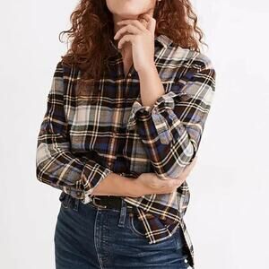 Madewell Oversized Ex-Boyfriend Plaid Flannel Shirt Size S